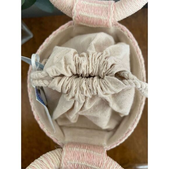 SIGRID OLSEN NWT Woven Pink & Cream Bucket Beach Bag Purse Tote - Picture 7 of 9
